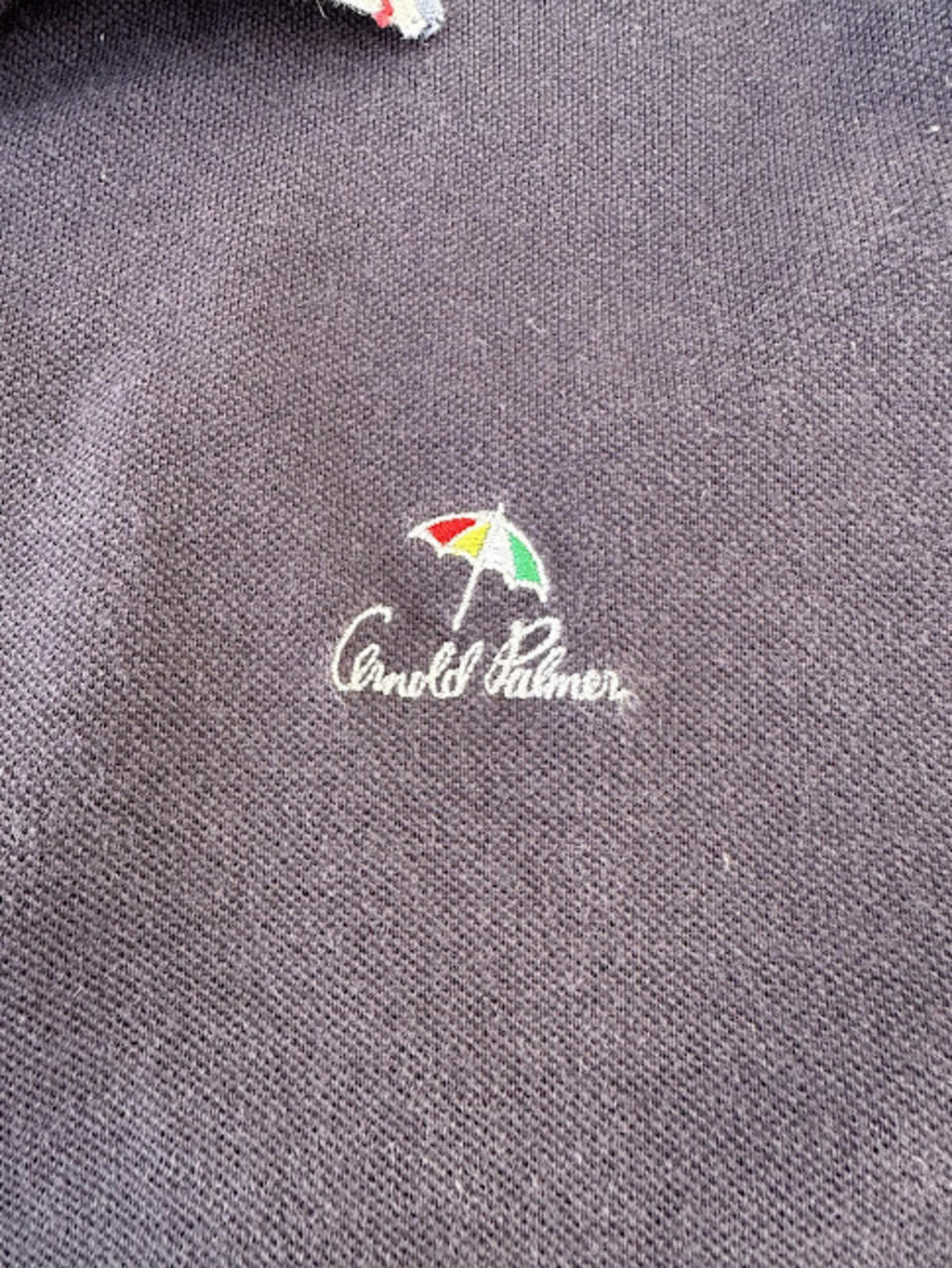 : Arnold Palmer Charge Polo Shirt L Navy Stripe Collar