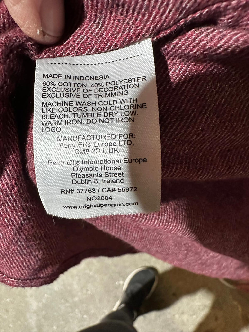 Original Penguin Red Heather Button-Down XL