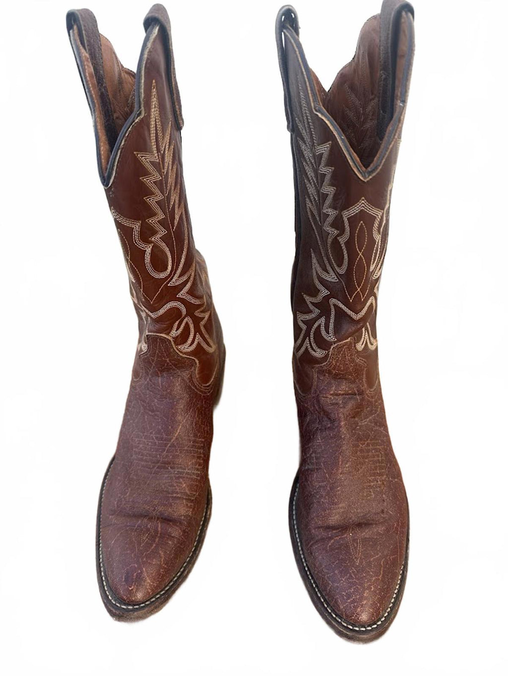 Vintage Texas Cowboy Boots Brown Leather 10.5 D