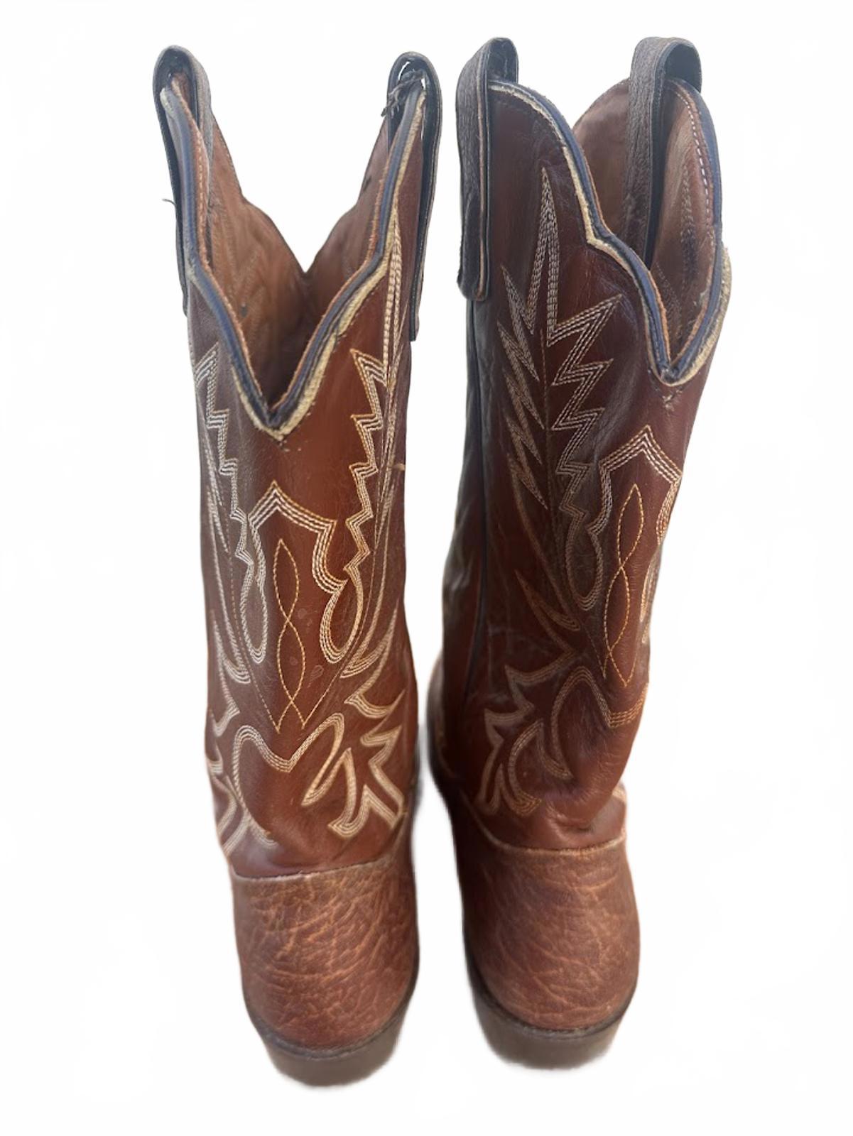 Vintage Texas Cowboy Boots Brown Leather 10.5 D