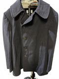 Vintage Navy-Style Wool Peacoat Double-Breasted Navy Blue