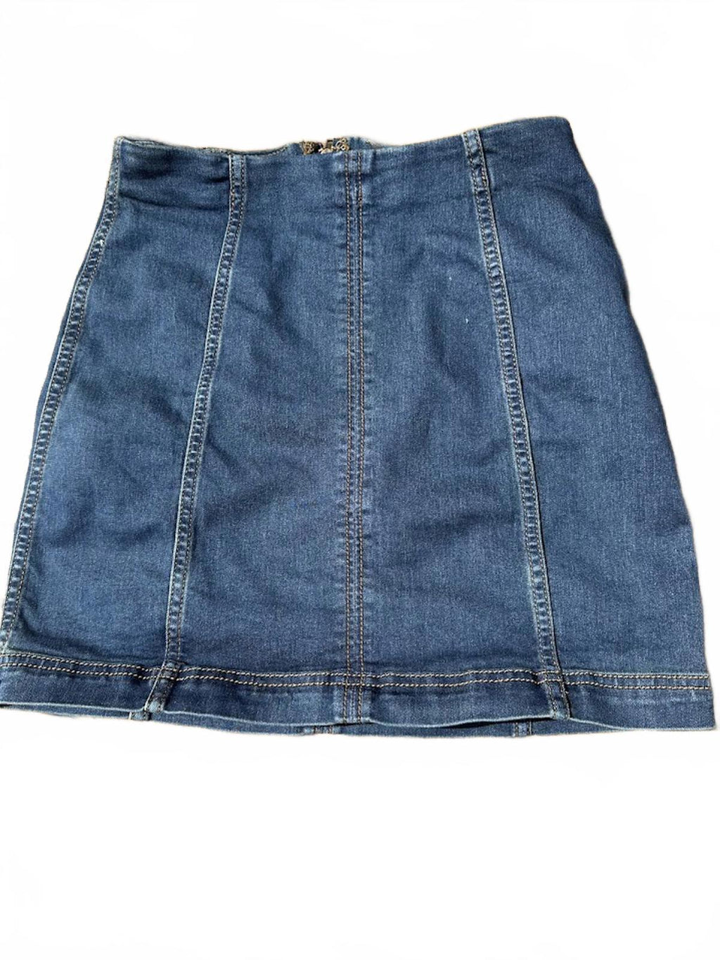 Free People Dark Wash Denim Mini Skirt 4