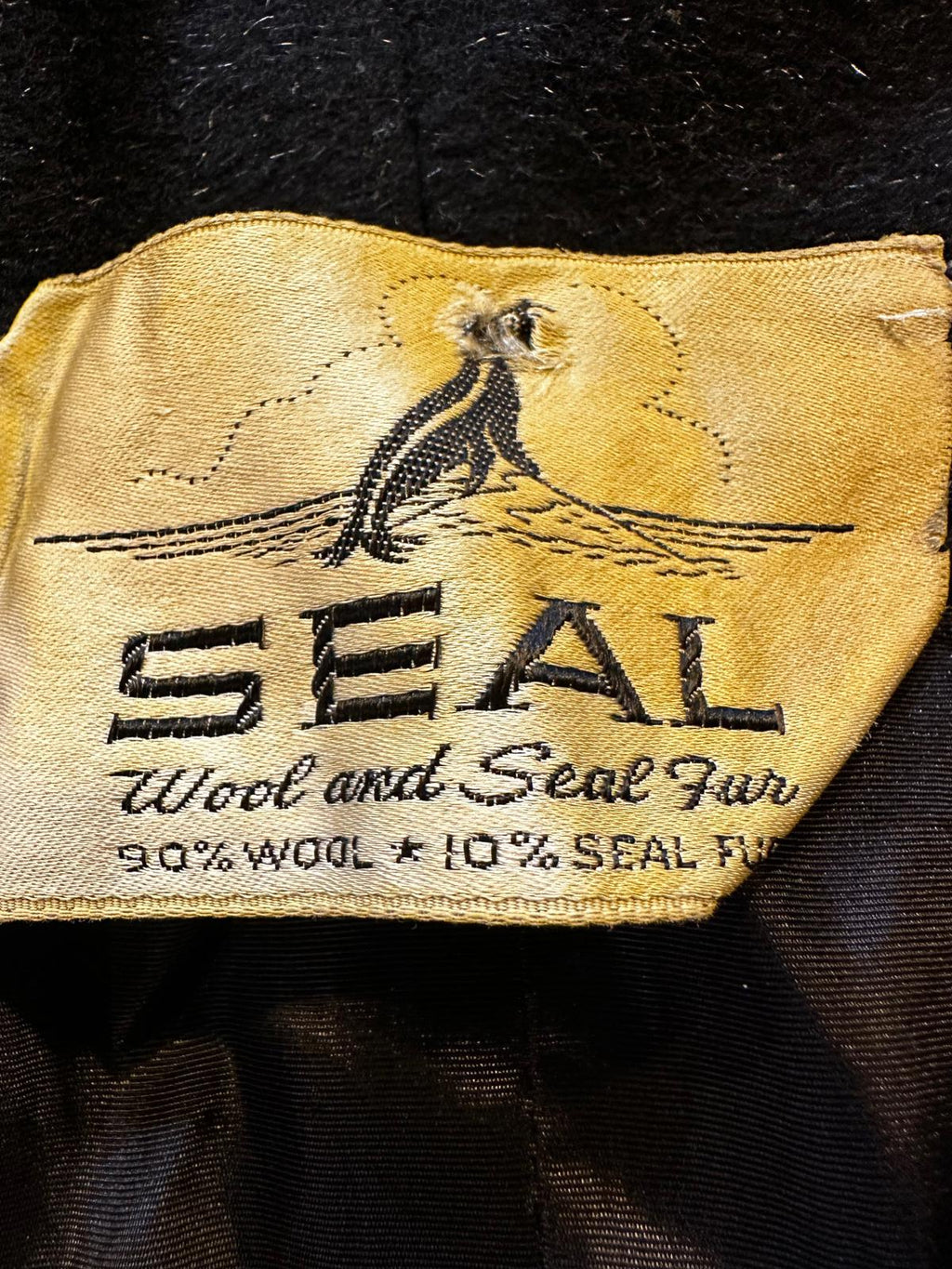Vintage SEAL 1950s Wool & Seal Fur Cropped Coat