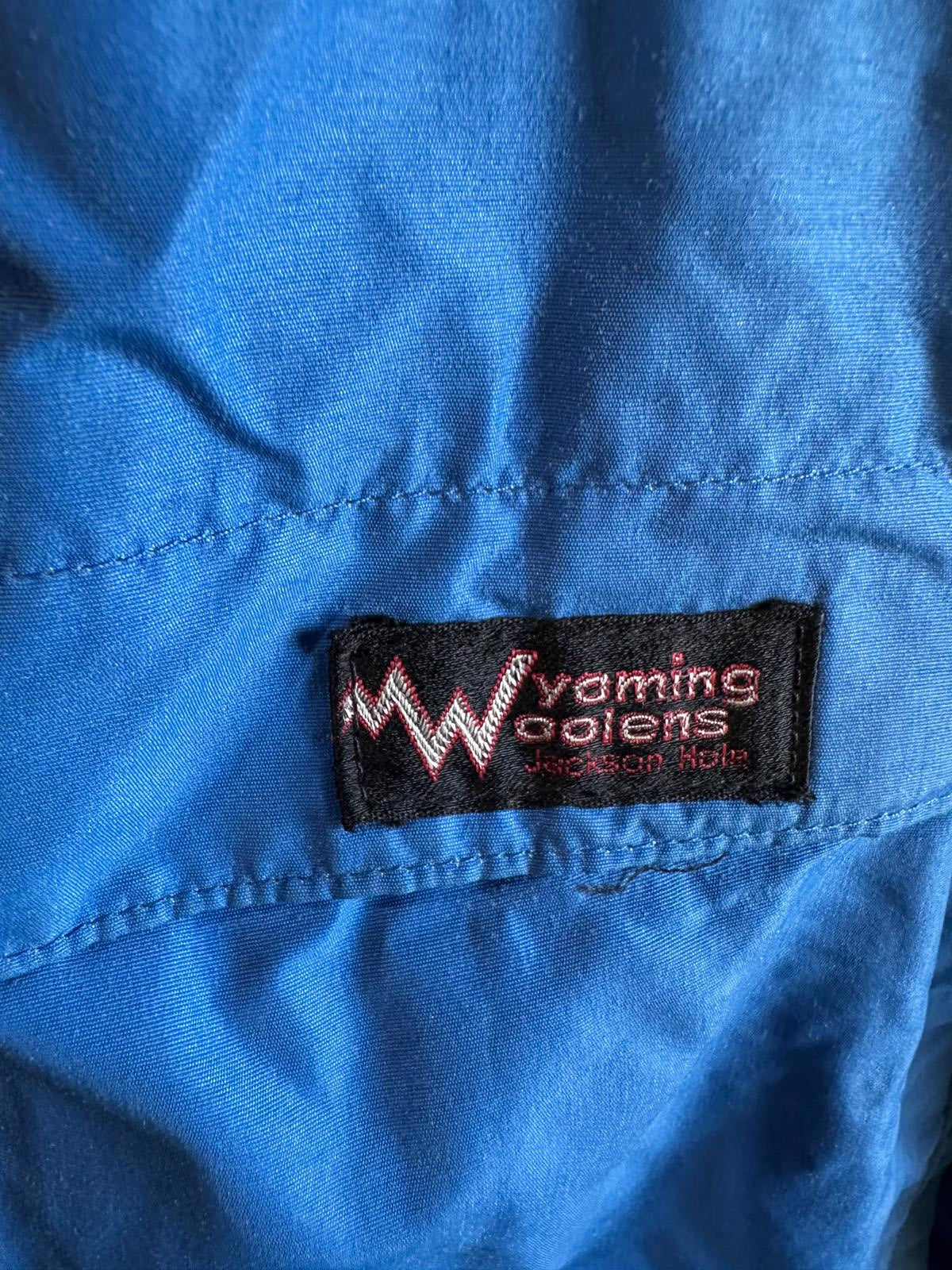 Wyoming Woolens Blue USA-Made Fleece-Lined Bomber L