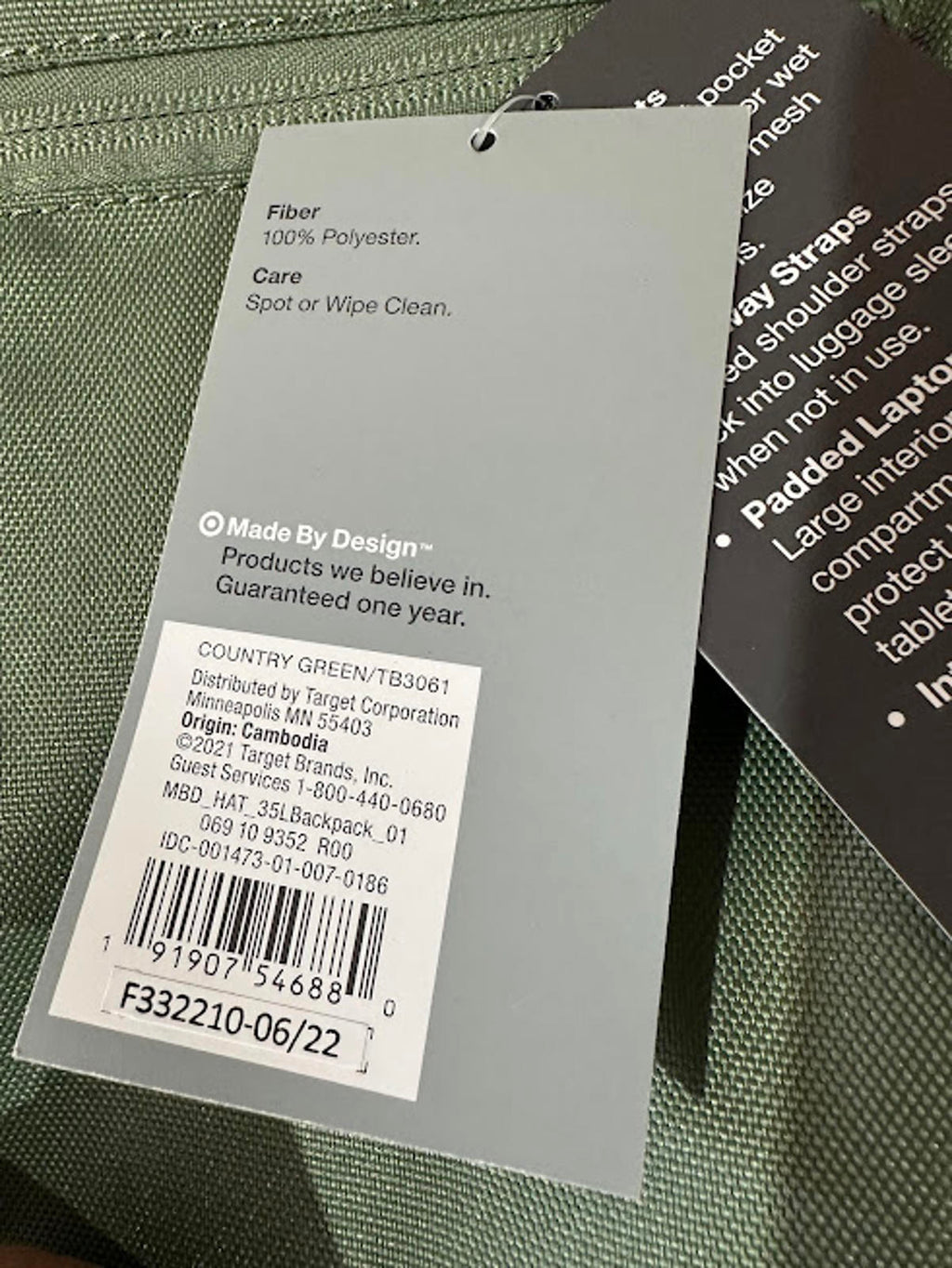 Made By Design 35L Convertible Travel Backpack