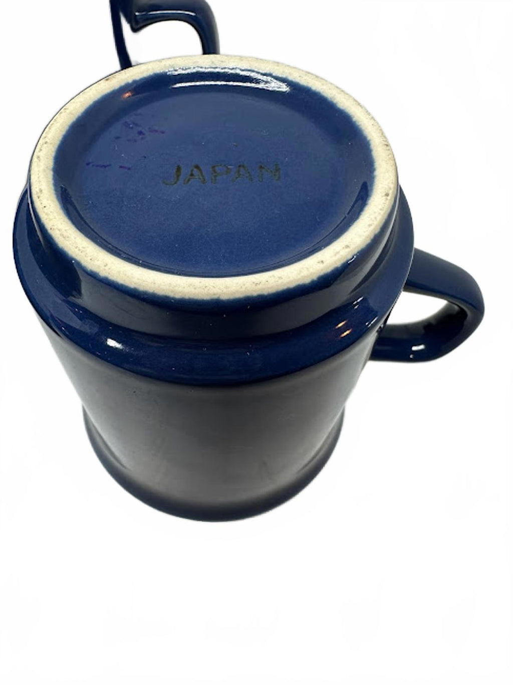 Vintage Japan Blue Stoneware Mugs Set of 4