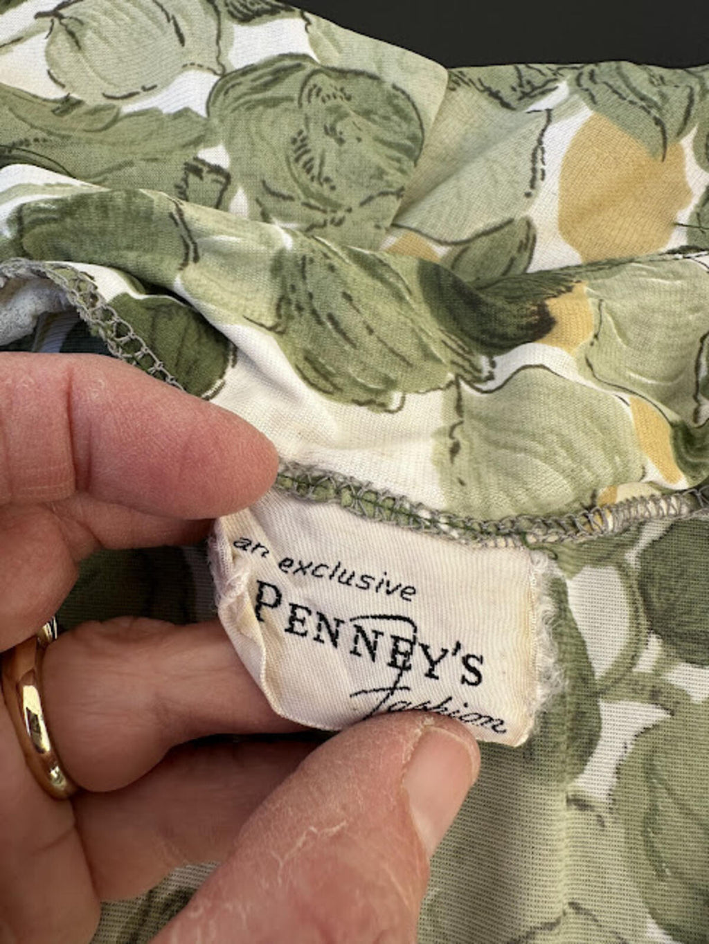 VTG Penney’s Belted Silk Floral Shirt Dress