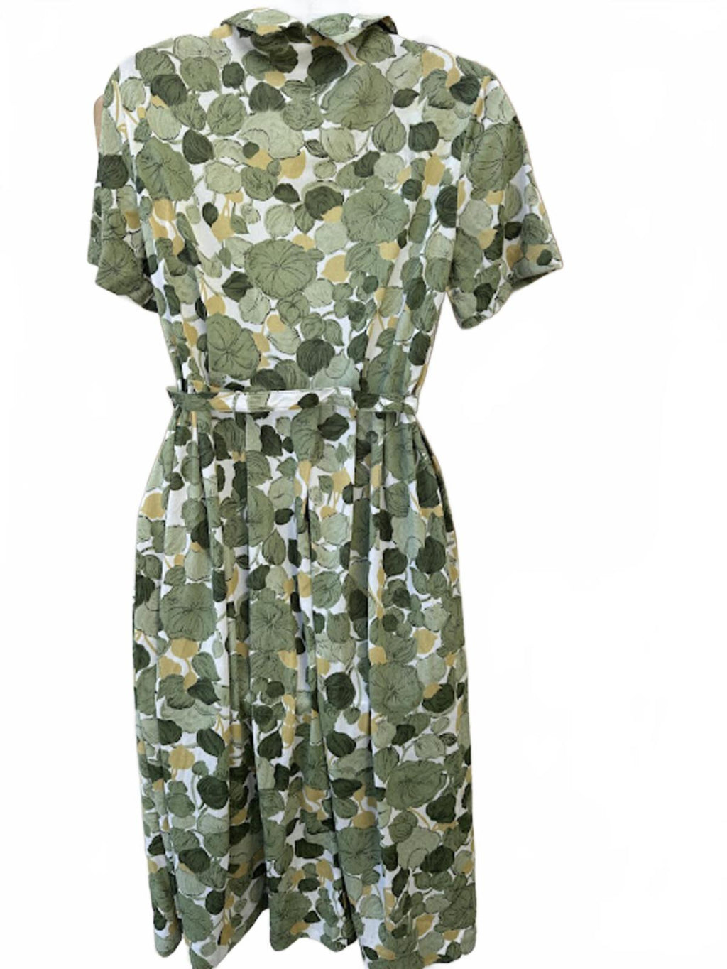 VTG Penney’s Belted Silk Floral Shirt Dress