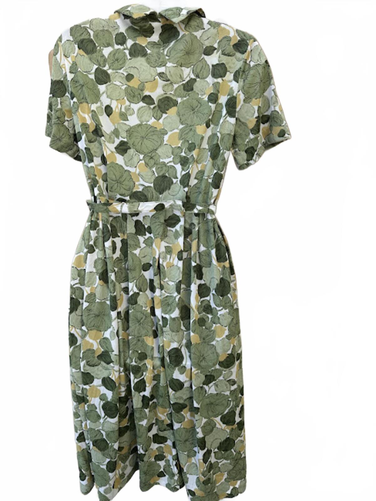 VTG Penney’s Belted Silk Floral Shirt Dress