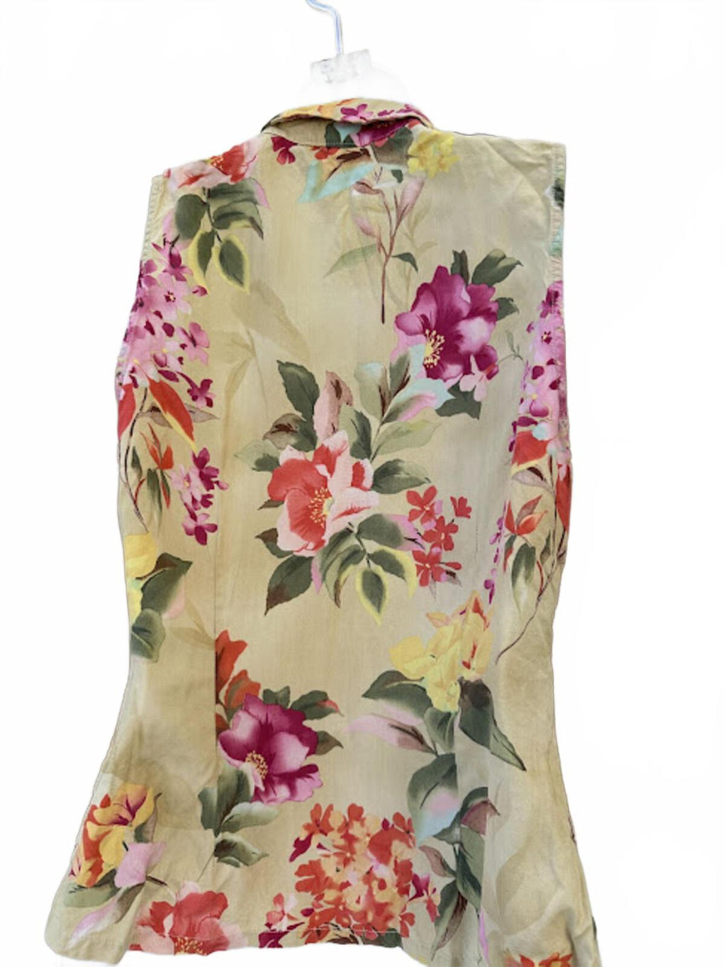 Edward Silk Floral Sleeveless Blouse Sz S