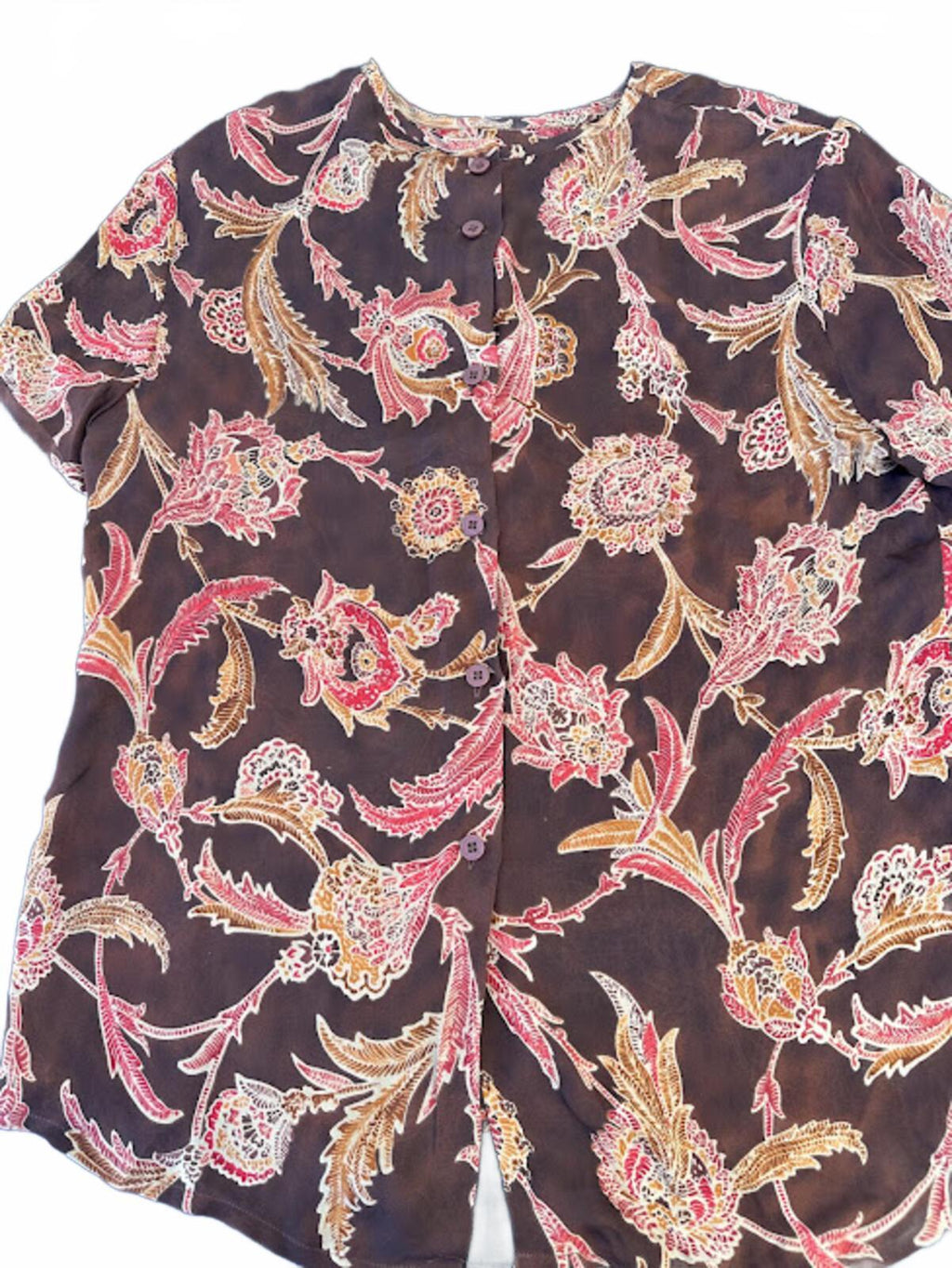 Linda Allard Ellen Tracy Silk Floral Blouse