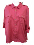 Jaclyn Smith Pink Button Shirt NWT Large