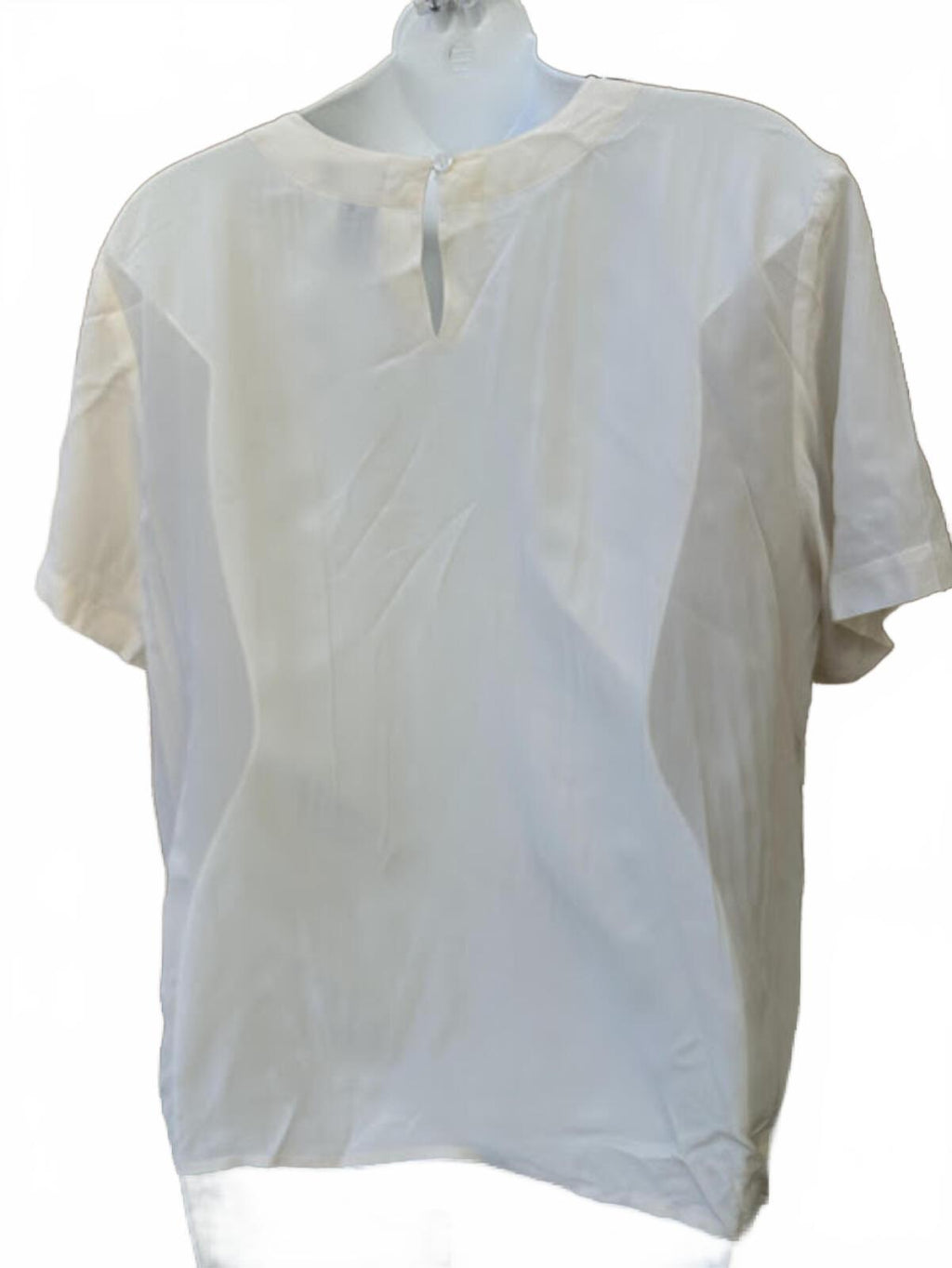 Anna and Frank Silk Ivory Short Sleeve Blouse