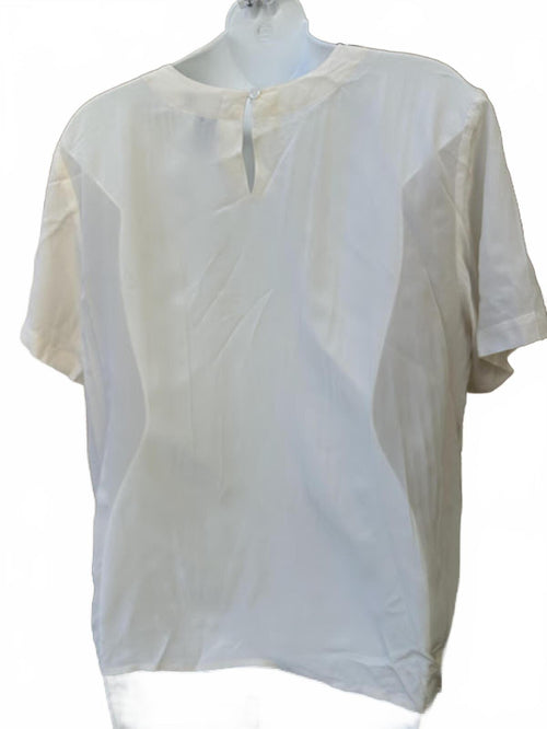 Anna and Frank Silk Ivory Short Sleeve Blouse