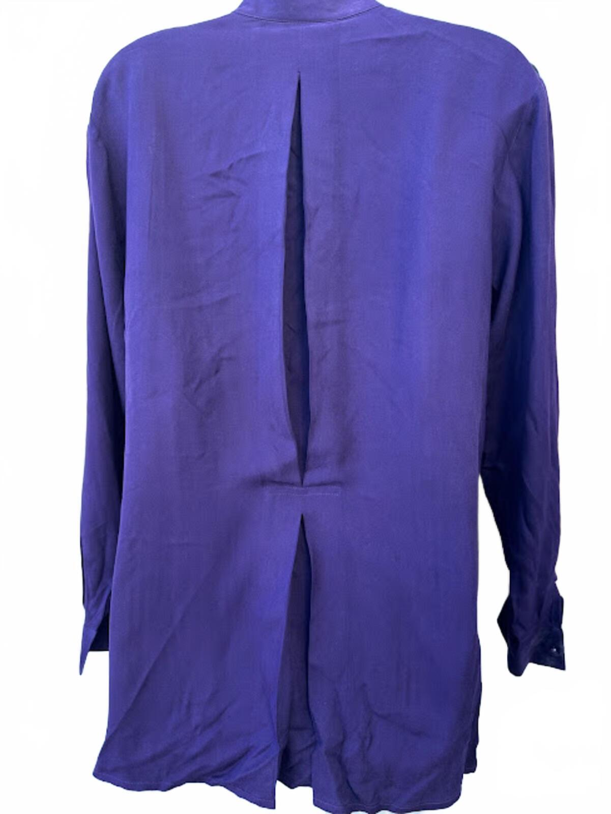 VTG Milano Purple Silk Button Blouse