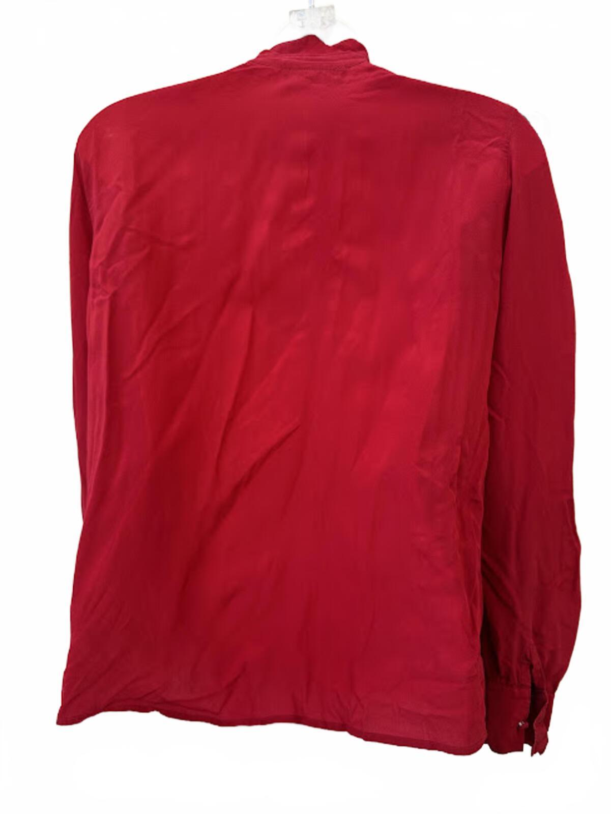 Condor Silk Ruffle Blouse Red Vintage Size 12
