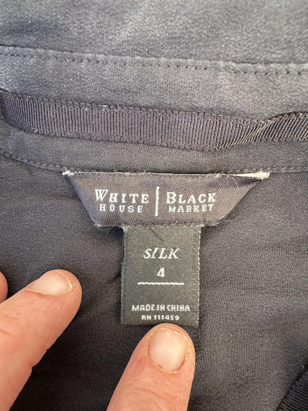 WHBM Silk Utility Blouse Black Size 4