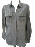WHBM Silk Utility Blouse Black Size 4