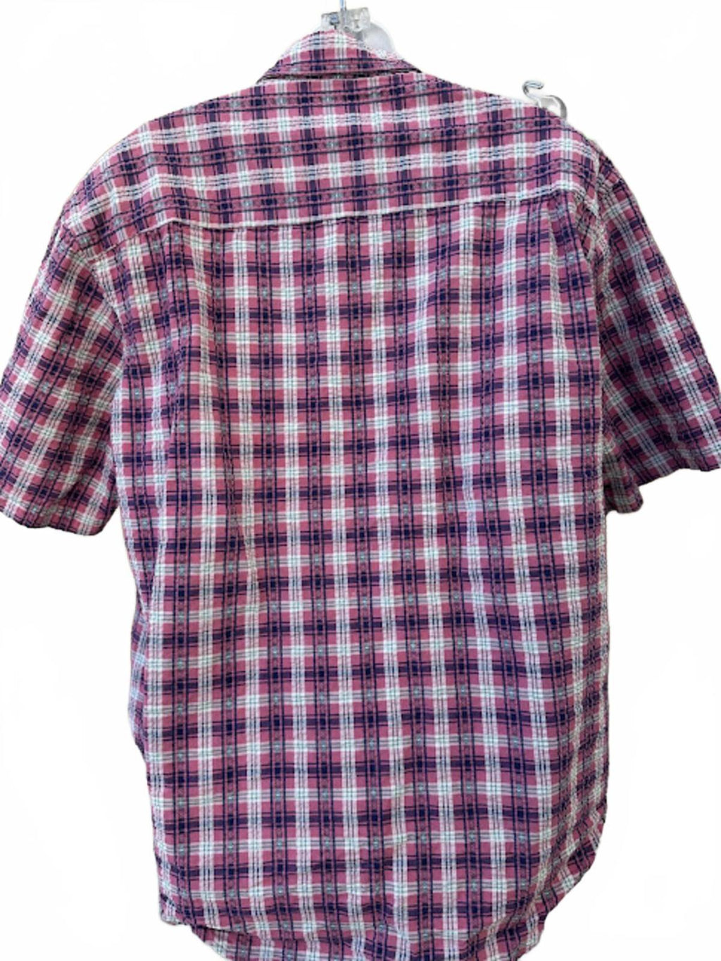 LL Bean Plaid Shirt Pink USA Made L Reg
