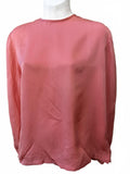 Carlisle Silk Blouse Pink Long Sleeve Size 8