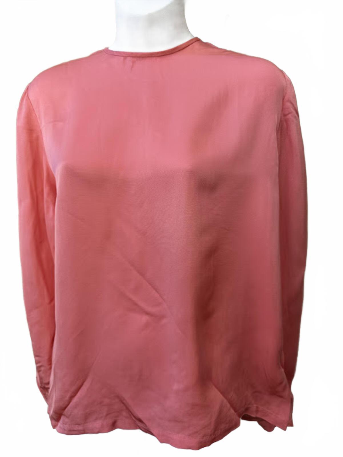 Carlisle Silk Blouse Pink Long Sleeve Size 8
