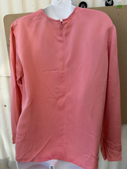 Carlisle Silk Blouse Pink Long Sleeve Size 8