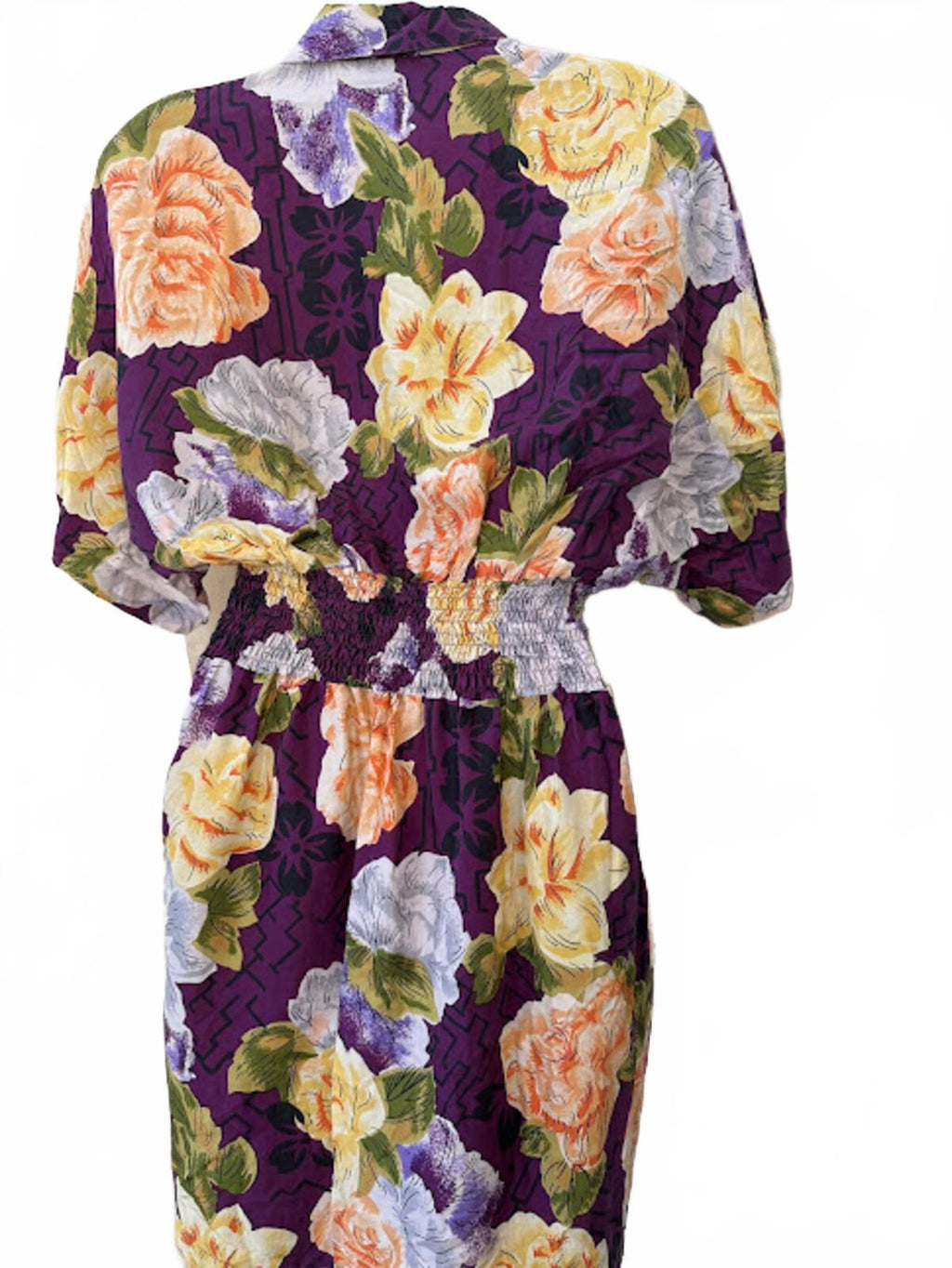 Caroline Wells Silk Floral Dress Purple 10