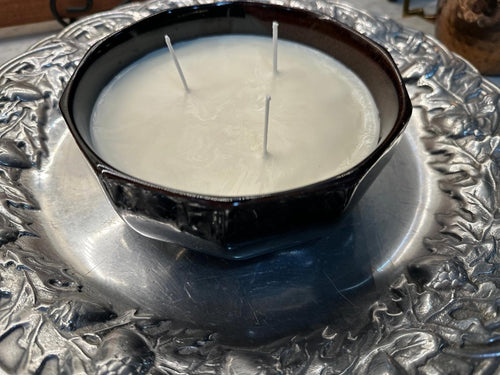 Cashmere Pumpkin 3 wick soy candle in 6" vintage bowl