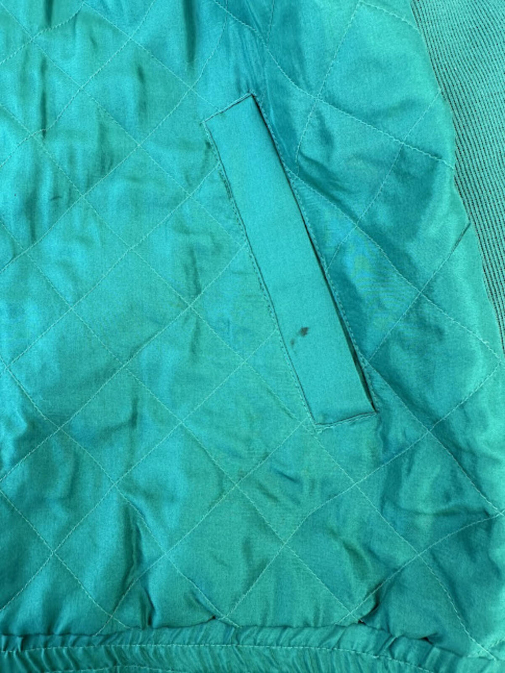 Vintage Lavon Silk Quilted Jacket Green L