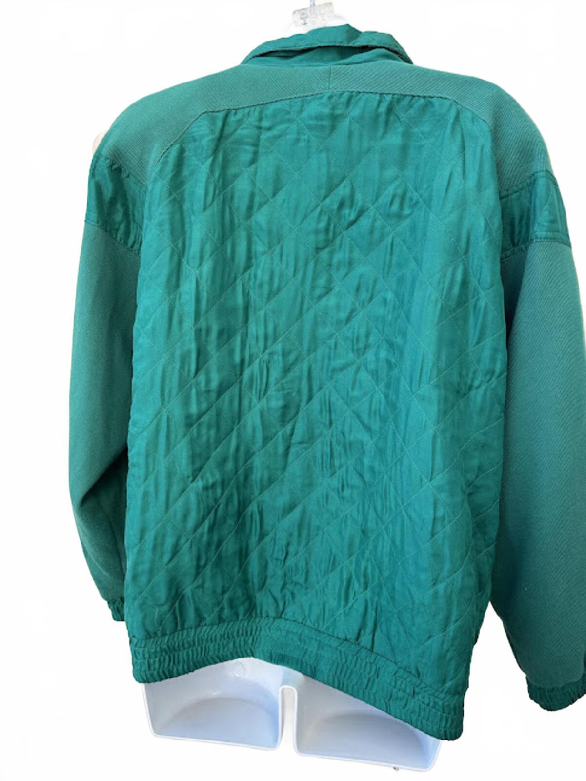 Vintage Lavon Silk Quilted Jacket Green L