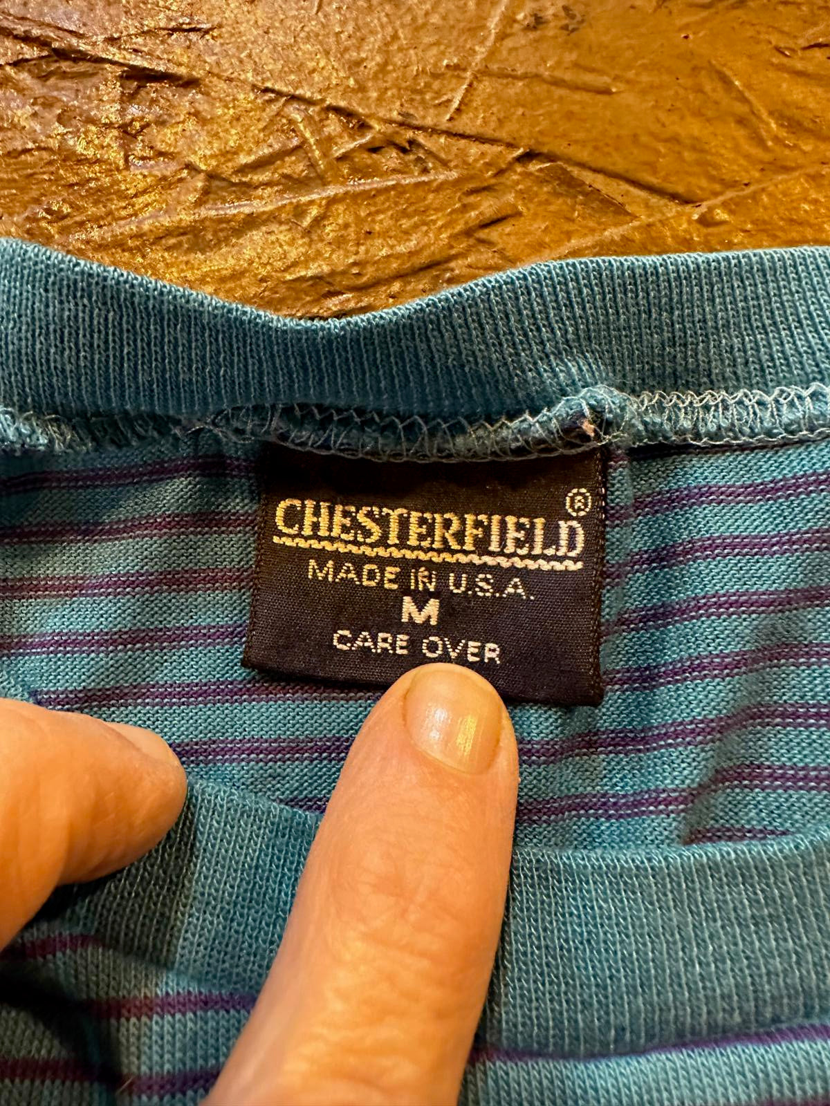 Vintage Chesterfield Striped Tee USA Made M