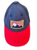 George Mountain Patch Trucker Hat Red Blue