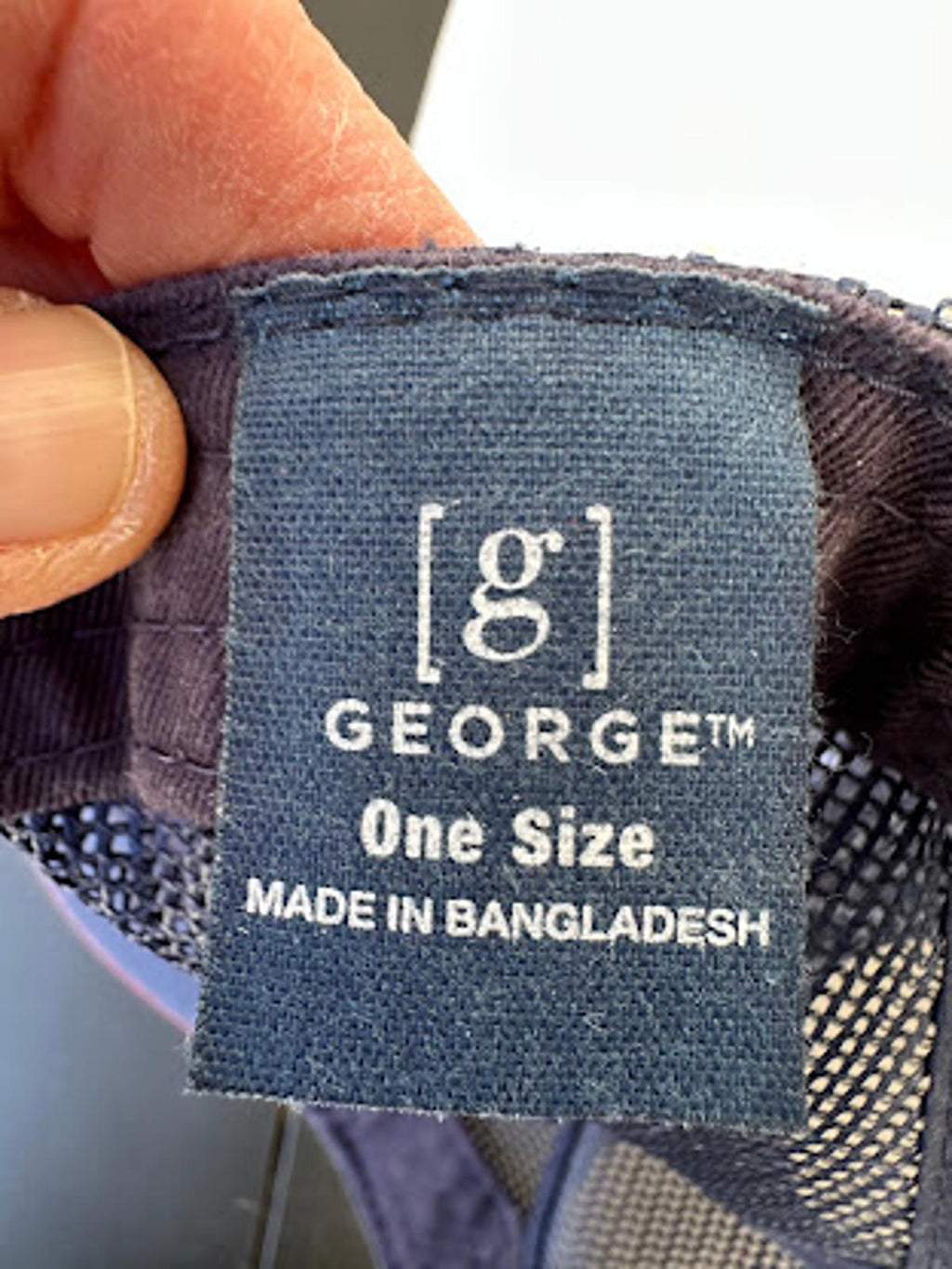 George Mountain Patch Trucker Hat Red Blue
