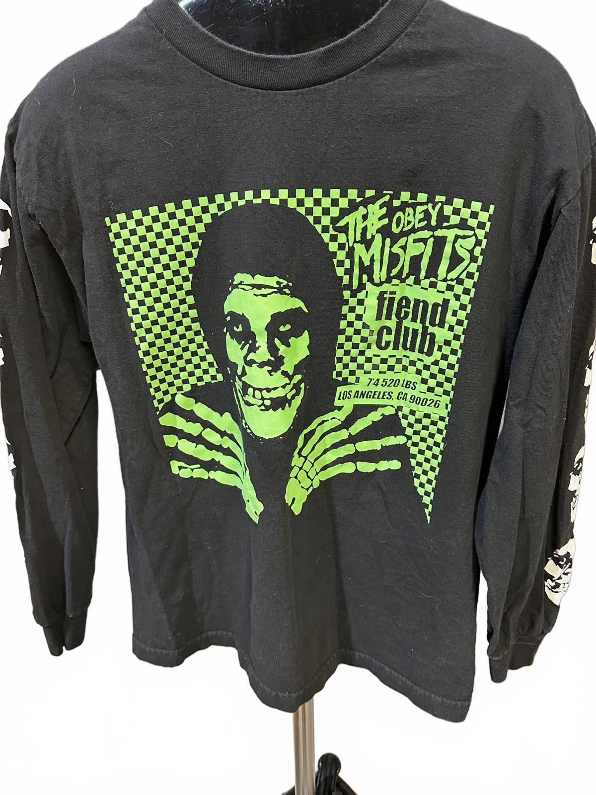 Obey × Misfits Fiend Club Long Sleeve Graphic Tee Black M