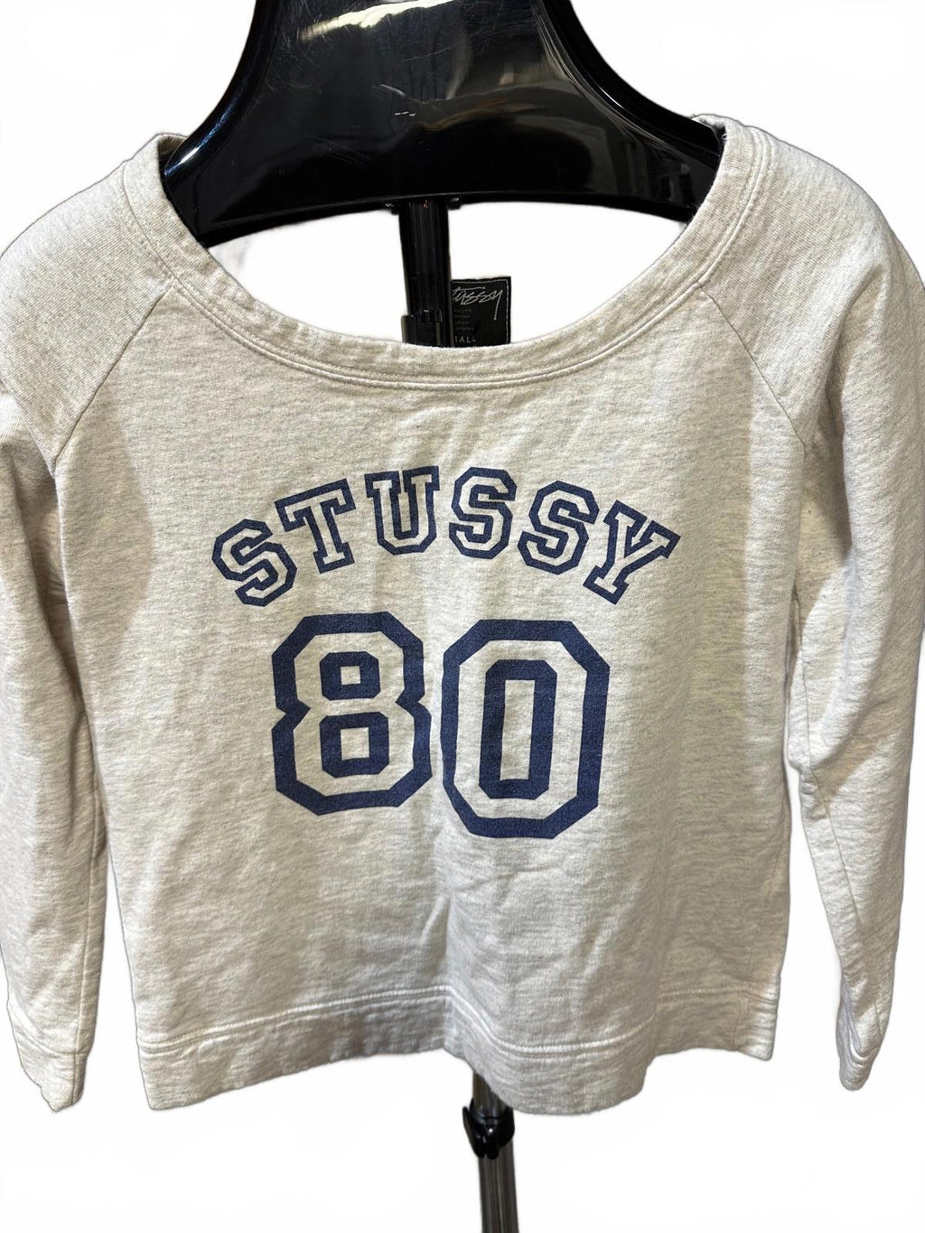 Stussy 80 Cropped Crewneck Sweatshirt Women’s Small Gray