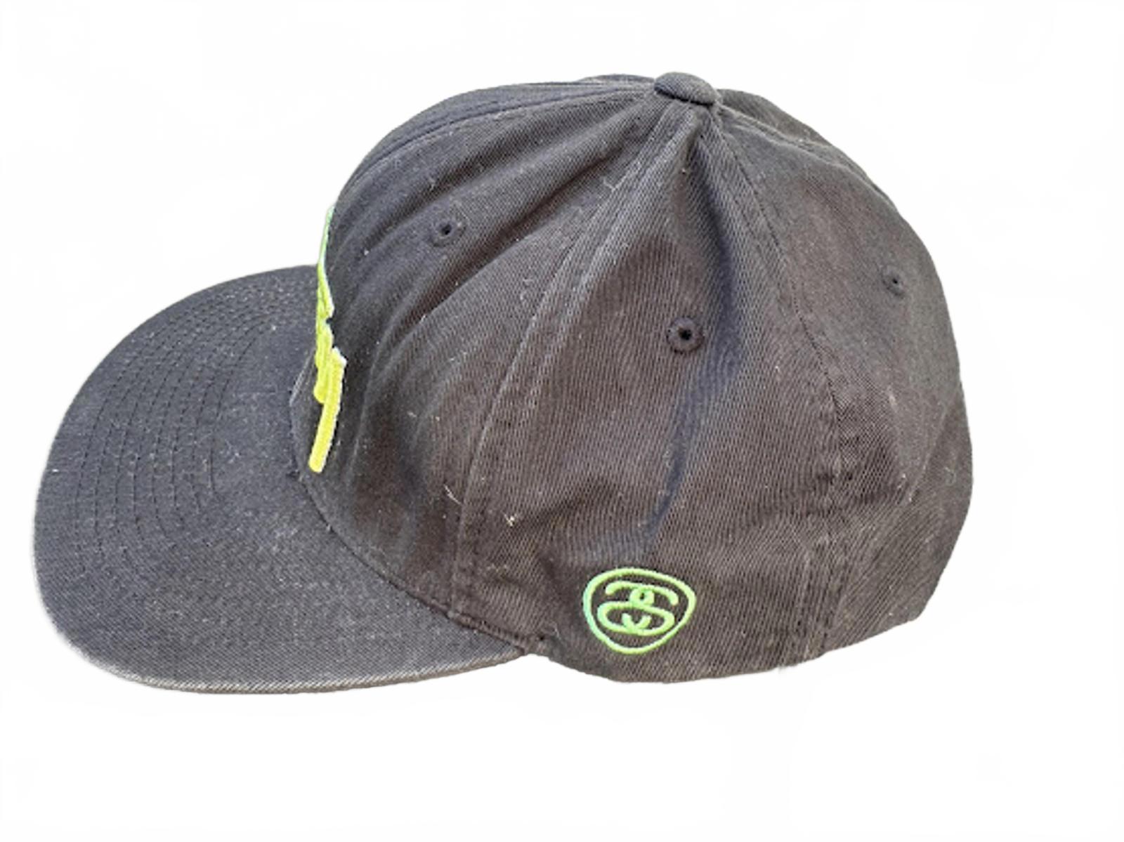 Stussy Snapback Hat Black Neon Logo
