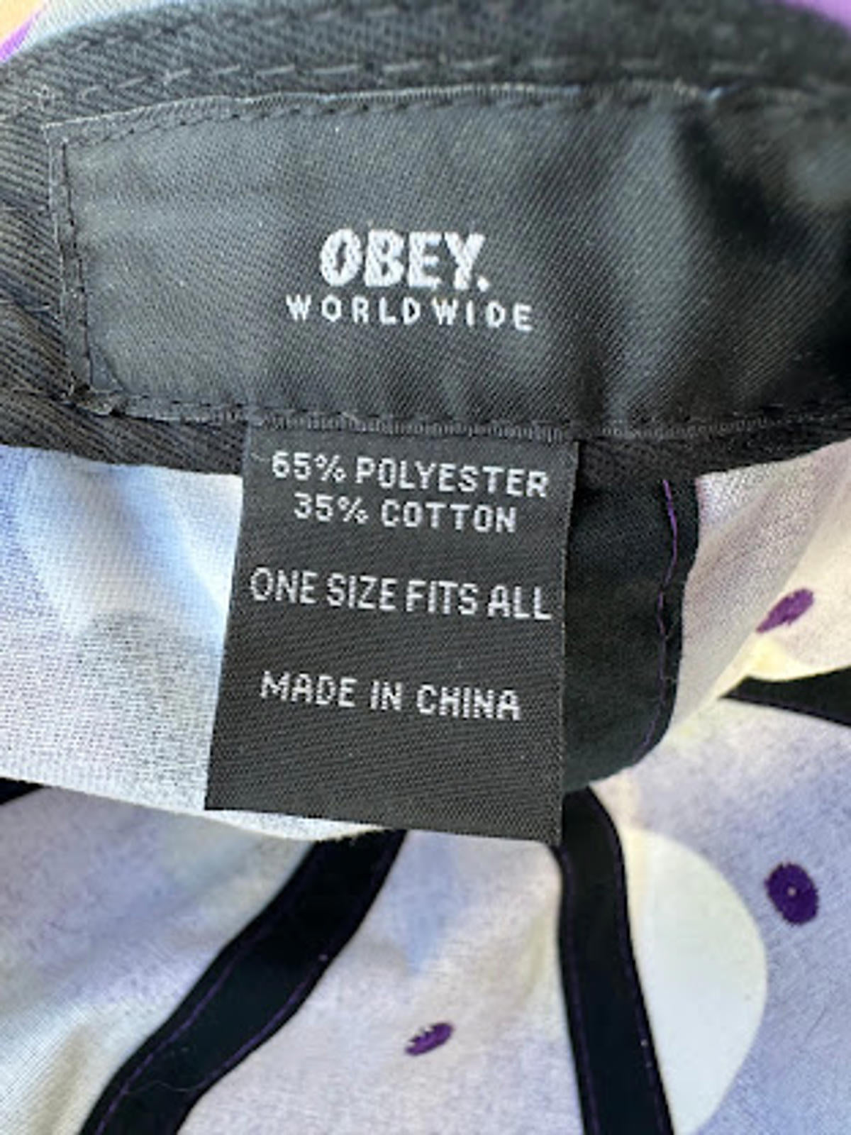 Obey Worldwide Camo Snapback Hat Purple Gray