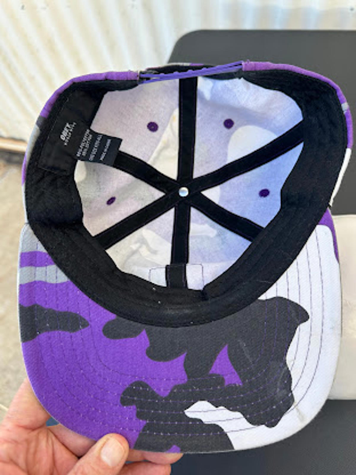Obey Worldwide Camo Snapback Hat Purple Gray