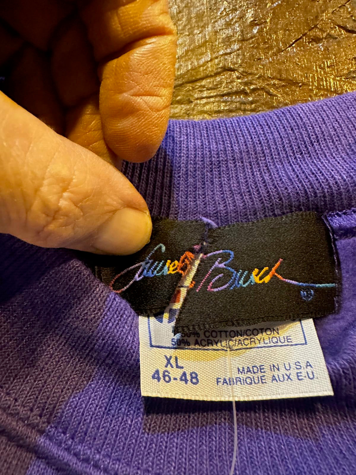 Vintage Laurel Burch 1987 Purple Cat Sweatshirt XL USA