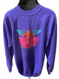 Vintage Laurel Burch 1987 Purple Cat Sweatshirt XL USA