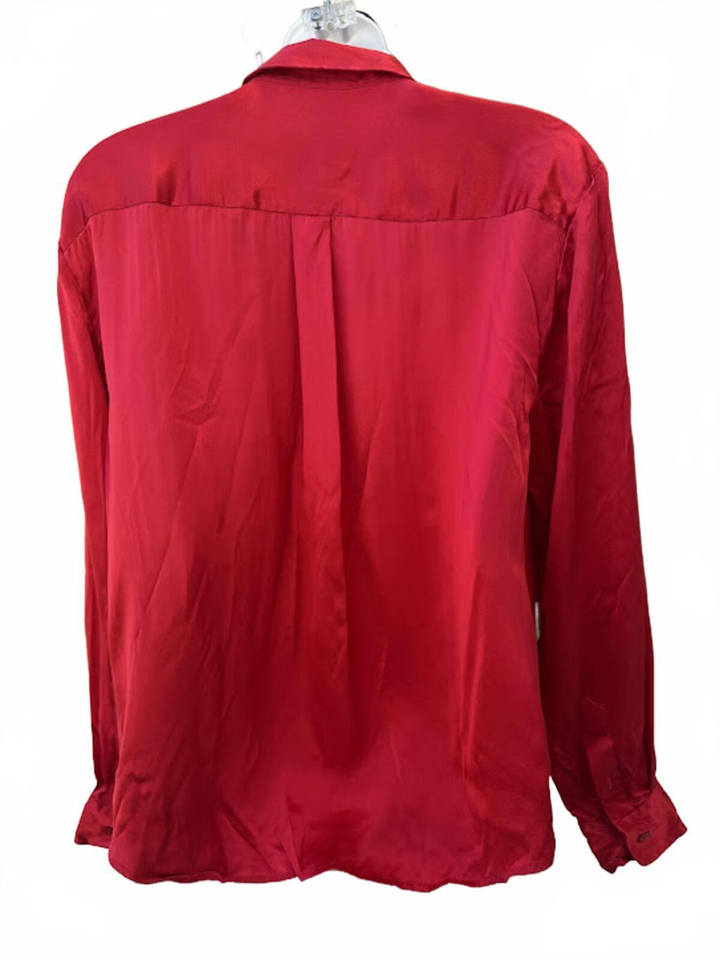 Style & Co Silk Button Blouse Red Sz 10