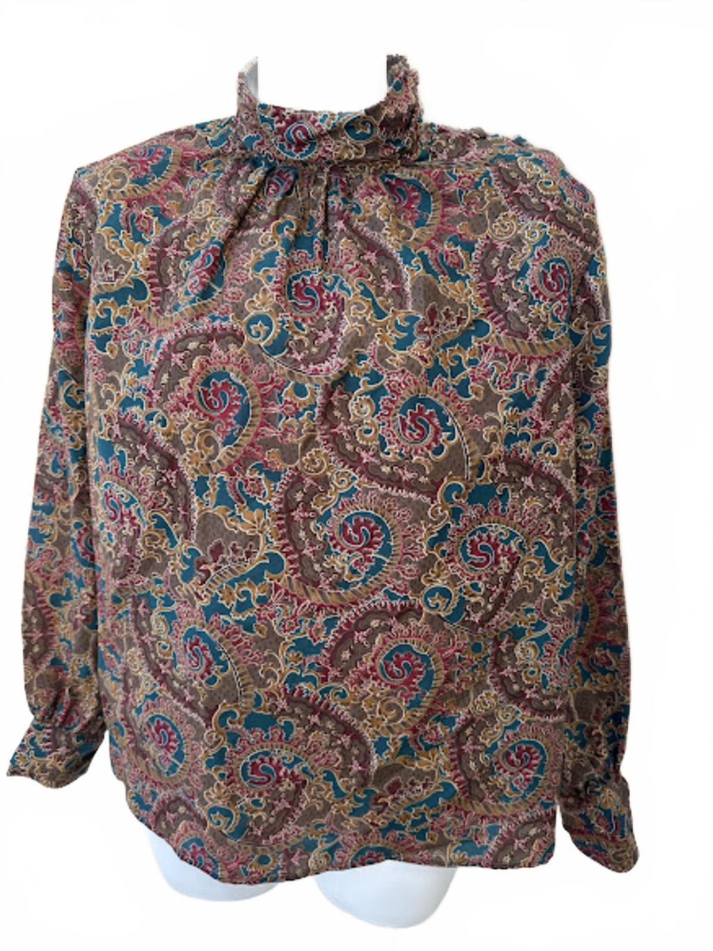 Vintage Écrin Sauvage Silk Paisley Blouse USA Sz 12