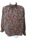 Vintage Écrin Sauvage Silk Paisley Blouse USA Sz 12