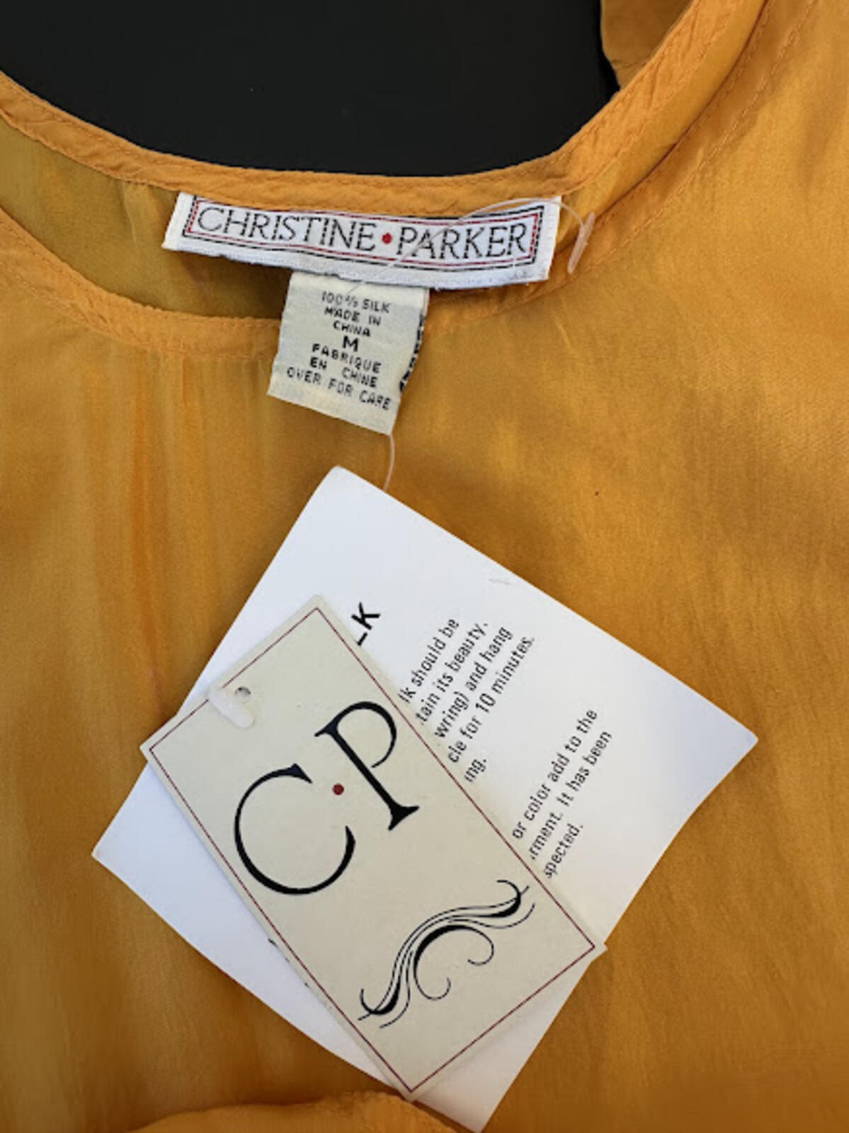 Christine Parker Silk Tank Top Brass Yellow NWT