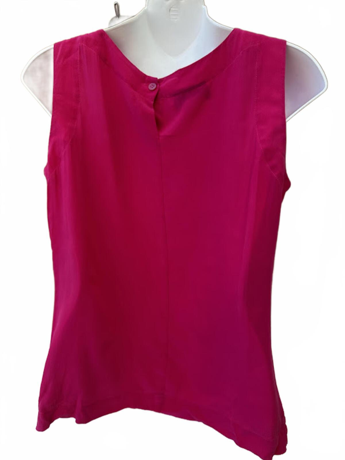 Michelle Stuart Silk Sleeveless Blouse Hot Pink M