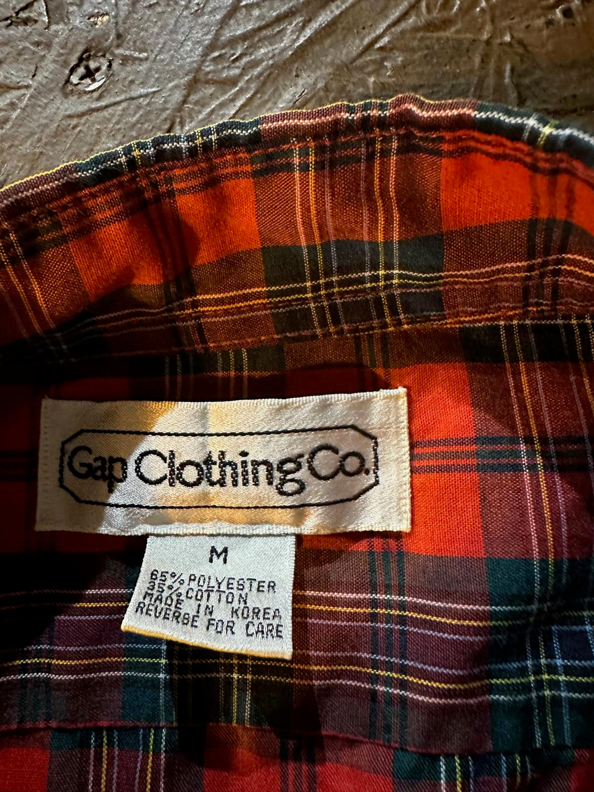 Vintage 1980s Gap Clothing Co. Plaid Shirt Korea M