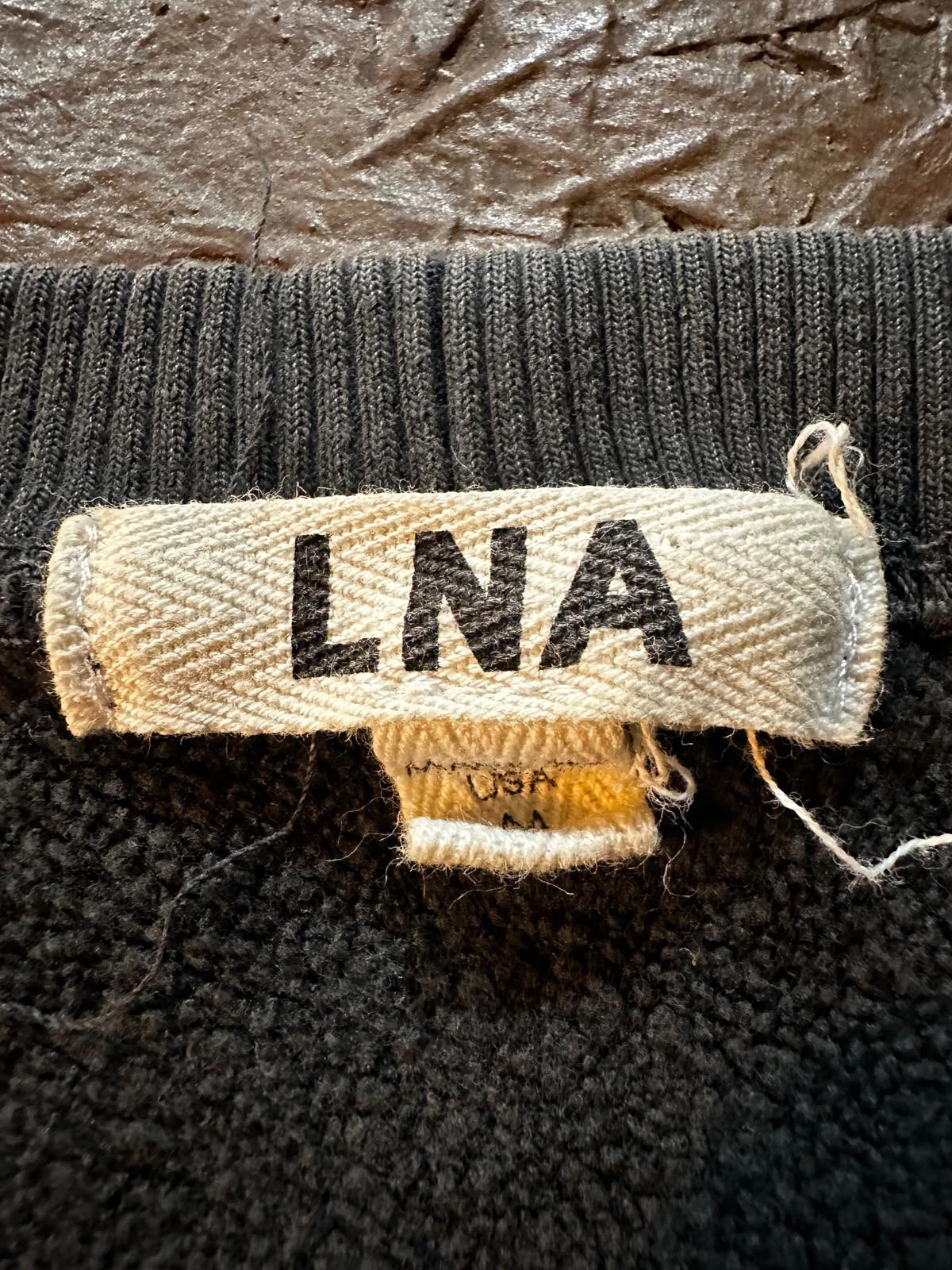 LNA Distressed Crewneck Sweatshirt Gray M USA Made