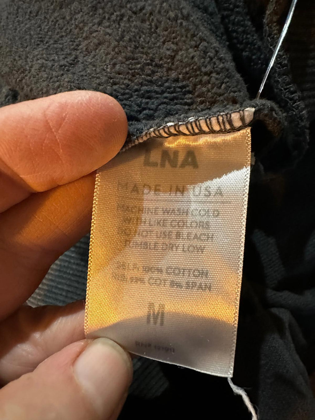LNA Distressed Crewneck Sweatshirt Gray M USA Made