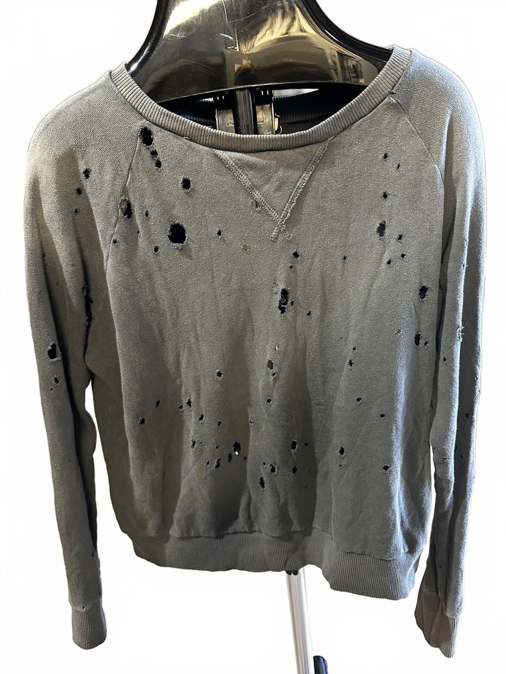 LNA Distressed Crewneck Sweatshirt Gray M USA Made
