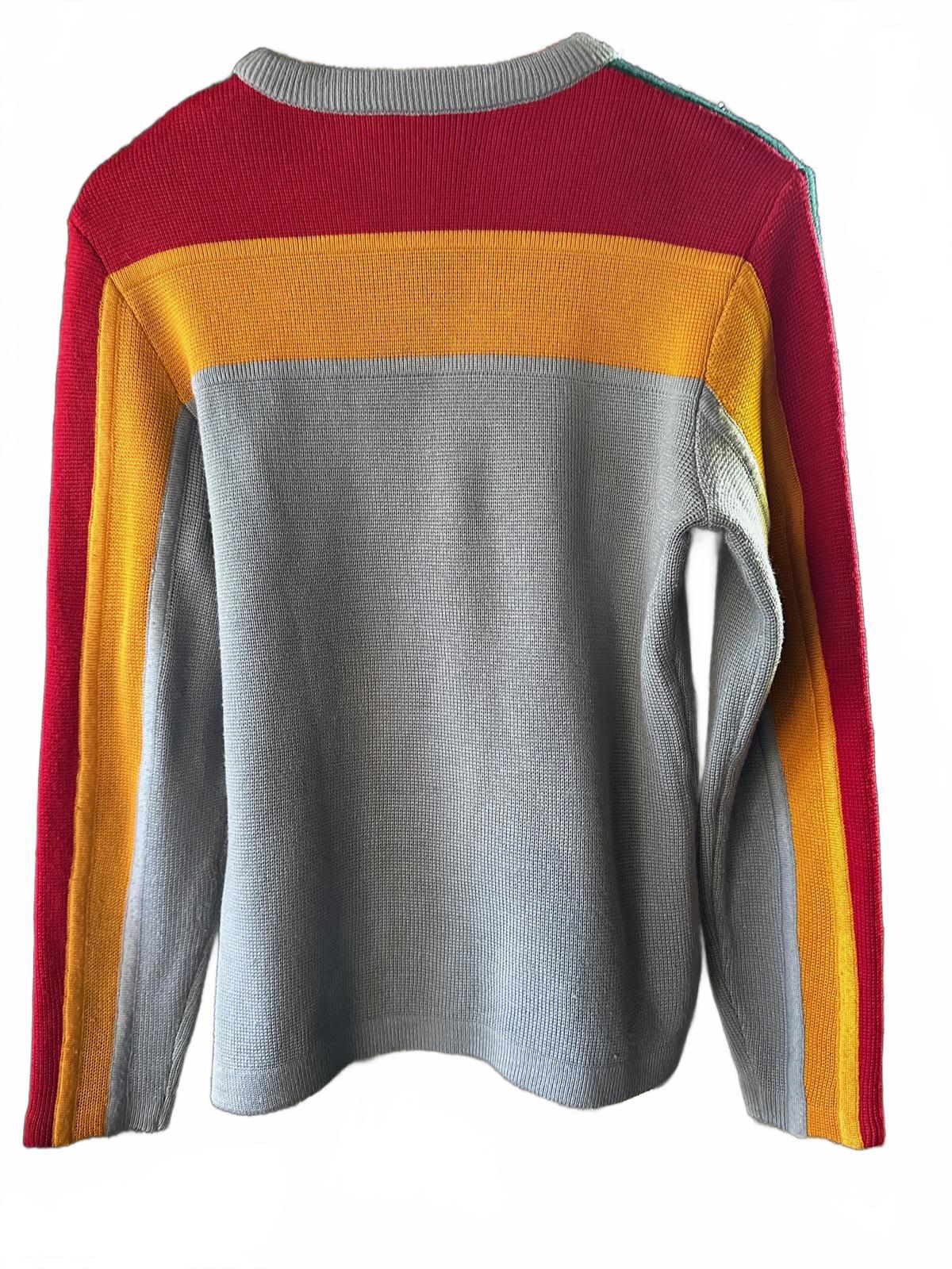 Vintage 70s Number 1 Sun Color Block Sweater Hong Kong